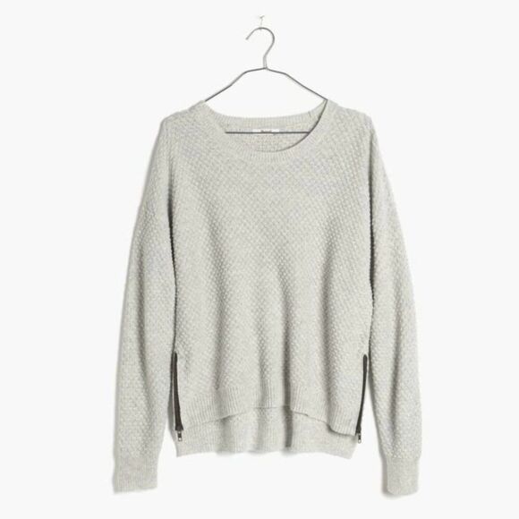 Madewell Landmark Texture Zipper Sweater in Gray - Picture 2 of 10